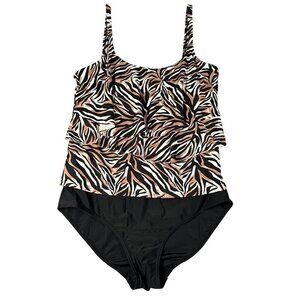 Byron Blue Australia Womens 12 US 1 Piece Scoop Neck Tankini Swim Suit
